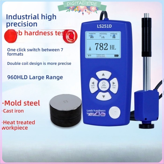 LS253D Portable Leeb Hardness Tester with 4 Probes 7 Scales Compatible High Precision APP QC Mode f