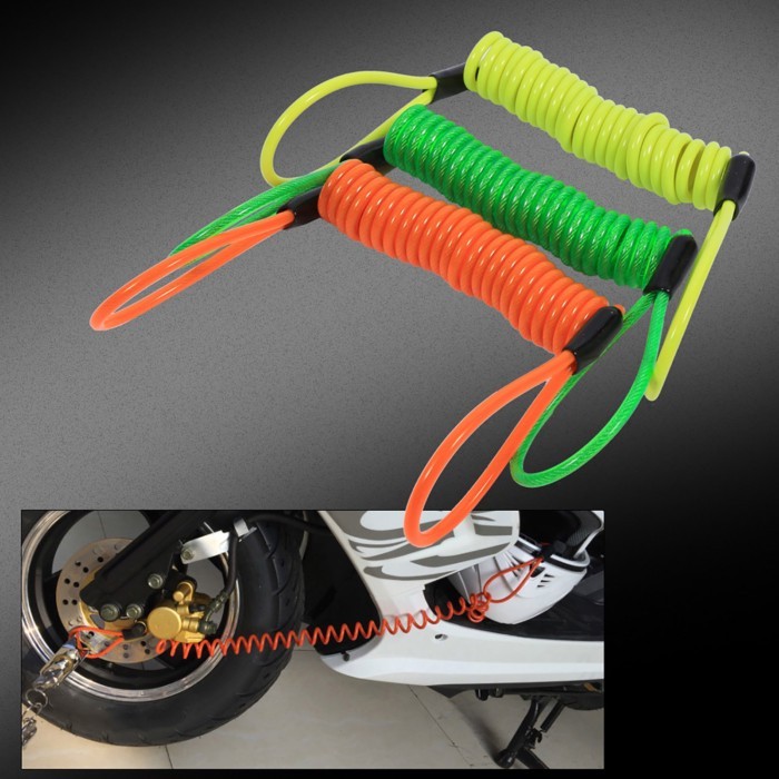Disc Lock Cable Disc Lock Spring Reminder Cable Motorcycle Bike Alarm Disc Lock Antitheft Security