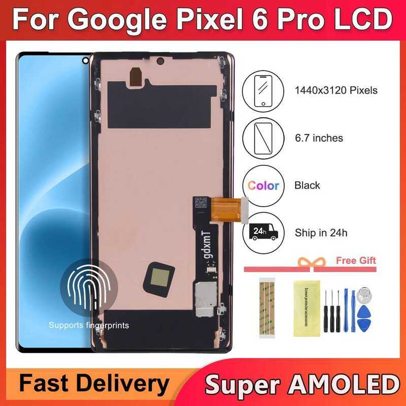 หน้าจอ Super AMOLED ขนาด 6.7 นิ้ว สำหรับ Google Pixel 6 Pro GLUOG, G8VOU พร้อมจอ LCD ระบบสัมผัสและกร