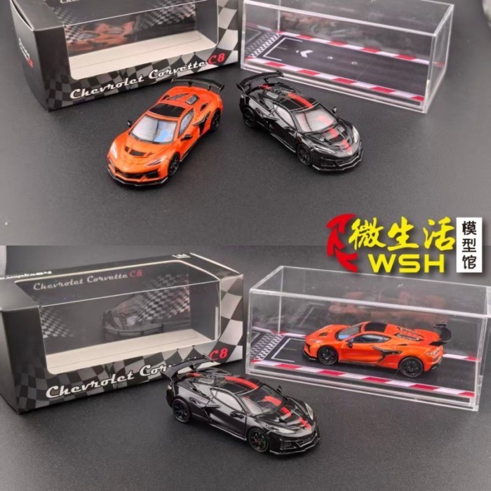 เร็วๆ นี้ถึง FW 1: 64 Corvette c8 zr1 เหล็กด้านล่างแบริ่งล้อรถโลหะผสมรุ่น