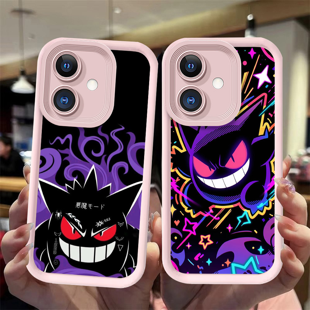 J-1 Pokemon Gengar ดำขาวชมพูเคสโทรศัพท์หรับ OPPO A40m A20 A5X A3X A79 A5i A5 Pro A3 A40 Reno 11F 5G