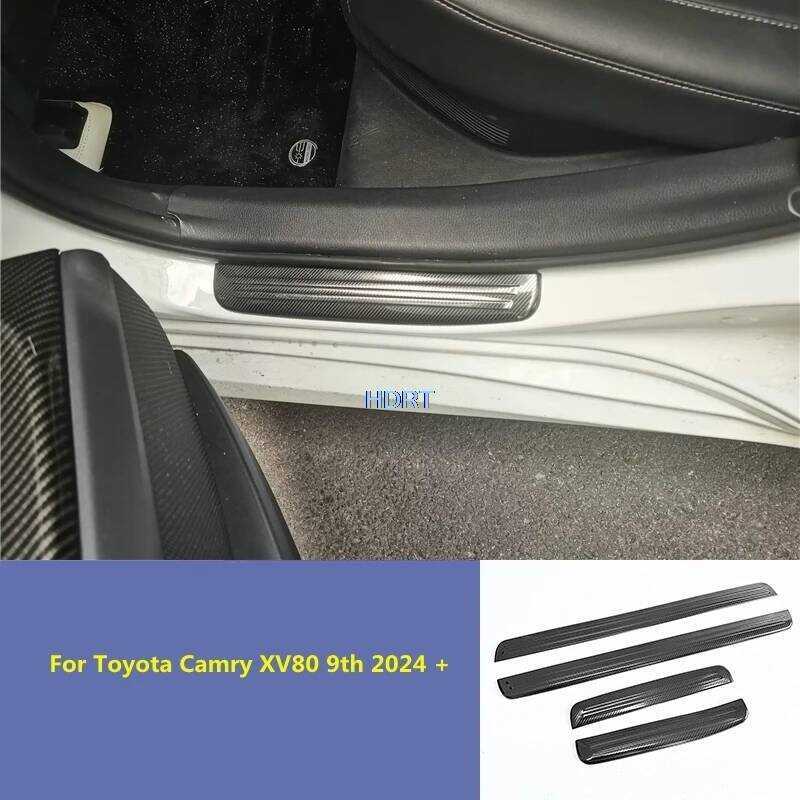 Car Style Welcome Pedal For Toyota Camry XV80 9th 2024 + Protector Door Sill Cover Trim Scuff Plate