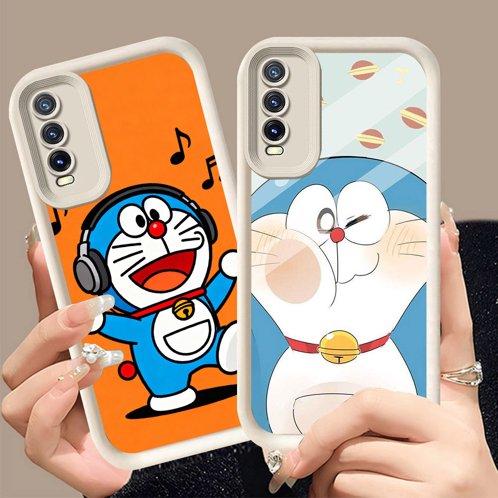 Q-6 Doraemon cute ขาวดำเคสโทรศัพท์หรับ Samsung Galaxy A50 A30S A50S ปกสีชมพู