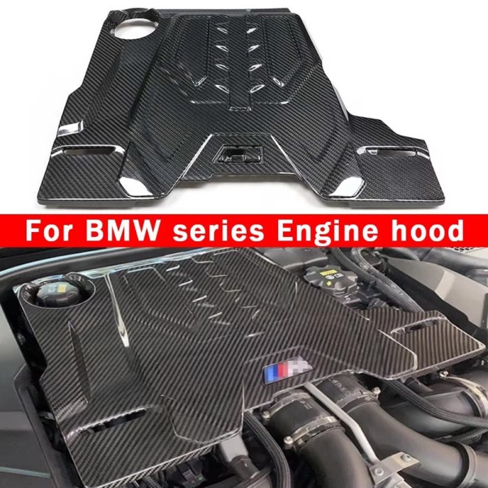 For BMW series M5 F90 M8 F91 F92 F93 Dry Carbon fiber engine hood Replacement installation engine h