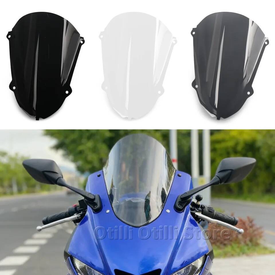 กระจกรถจักรยานยนต์สําหรับ Yamaha YZF R25 YZF R3 YZF R 3 R 25 Racing กระจก Double Bubble Wind Deflect