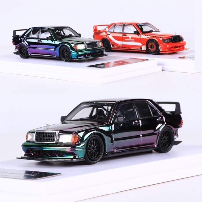 DCM 1: 64 Mercedes-Benz 190E W201 Electroplating ดัดแปลงจําลองรถรุ่นคอลเลกชันเครื่องประดับ