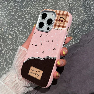 สำหรับ iPhone 17 air 15 16 12 11 Pro Max 15 16 Plus XR X XS SE2 3 สุขสันต์วันดอกไม้ ที่ดีพื้นผิวหนังเชอร์รี่เคส tpu อ่อน