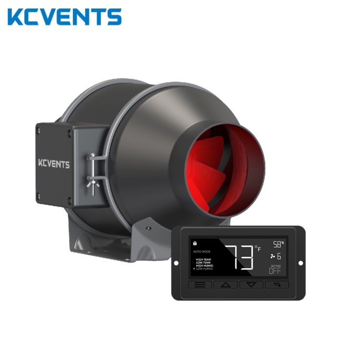 KCvents 4/6/8inch Exhaust Fan Ventilation Fan Inline Duct Fan EC Fresh Air Fan With Speed Control S