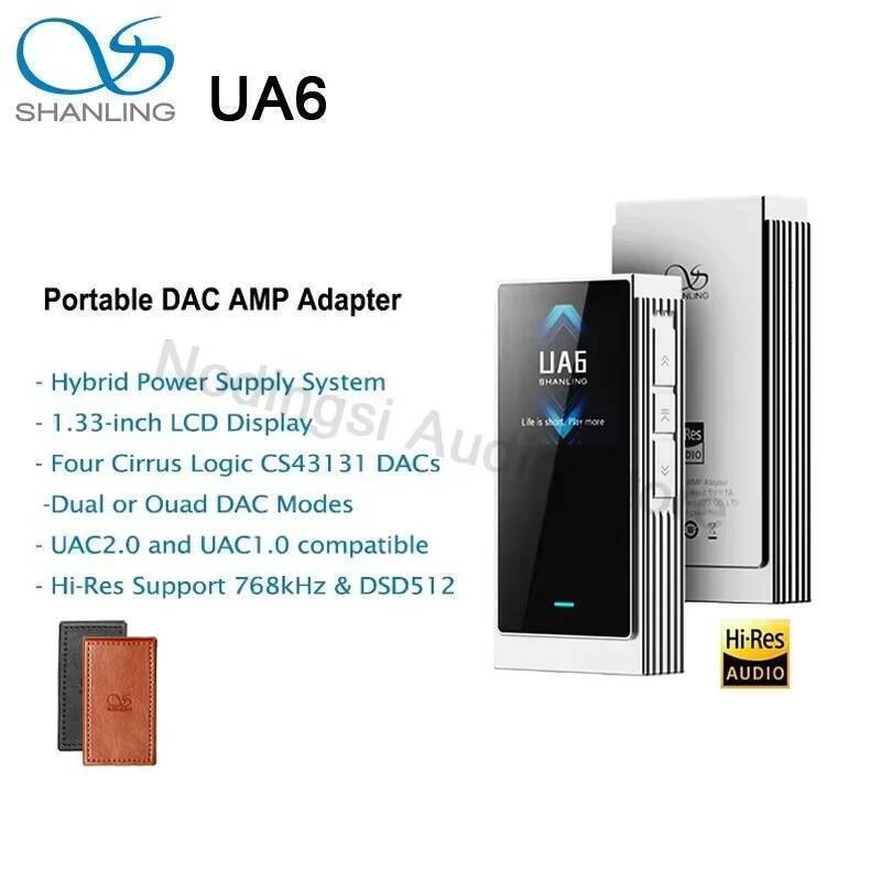 ใหม่ SHANLING UA6 แบบพกพา USB DAC AMP เครื่องขยายเสียงหูฟัง 4x CS43131 DAC HIFI Hi-Res Audio 3.5 มม.