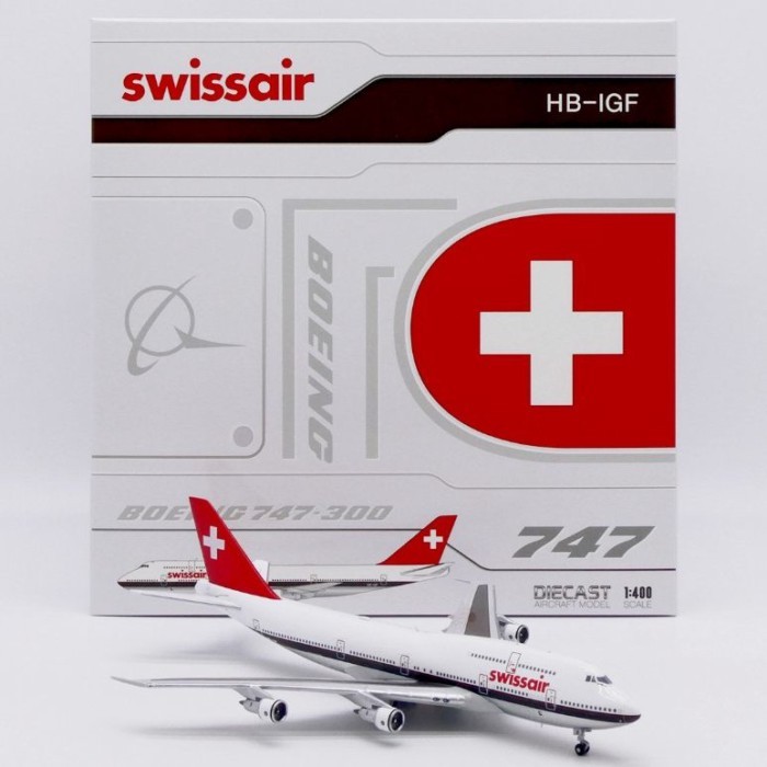 พร้อมสต็อก JC Wings 1: 400 Swiss Airlines B747-300 HB-IGF โมเดลเครื่องบินโลหะผสม Limited Edition รถร