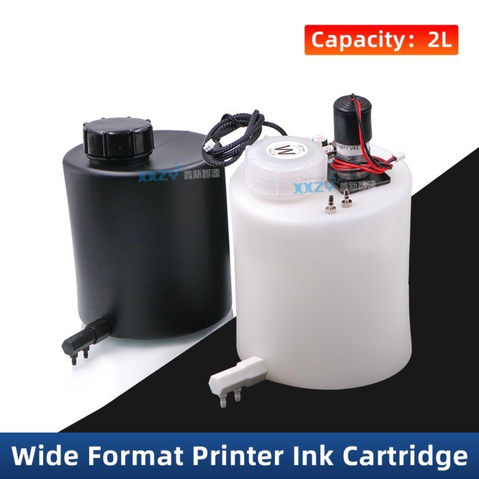 2L Ink Cartridge for Inkjet Printer UV Printer Round 2L Ink Bottle 140*150MM Ink Tank 1 Outlet 2 Ou