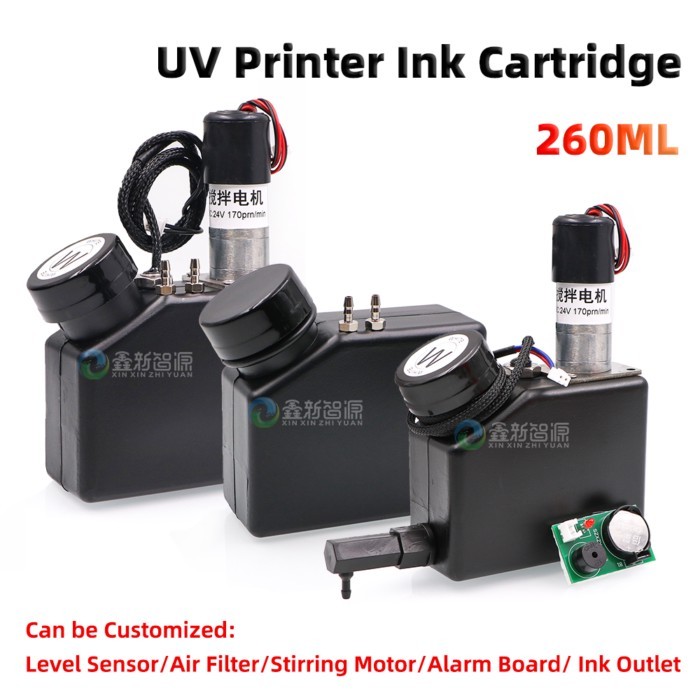 260ML DTF Ink Bottle UV Ink Cartridge for UV Flatbed Printer 260ml Bulk CISS White Ink Tank Box