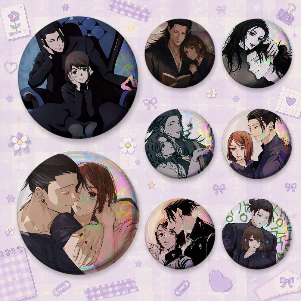 GetoShoko S-Suguru Gato S-Shoko Ieiri เข็มกลัดการ์ตูน Badge Pins กระเป๋าเป้สะพายหลังหมวกอุปกรณ์เสริม