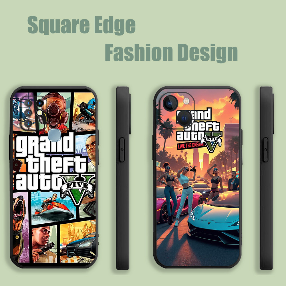 ปลอกสําหรับRealme GT Neo GT2 Master Neo2 3 2T 3T Grand Theft Auto VเกมBOK03 เคสโทรศัพท์สแควร์ขอบ