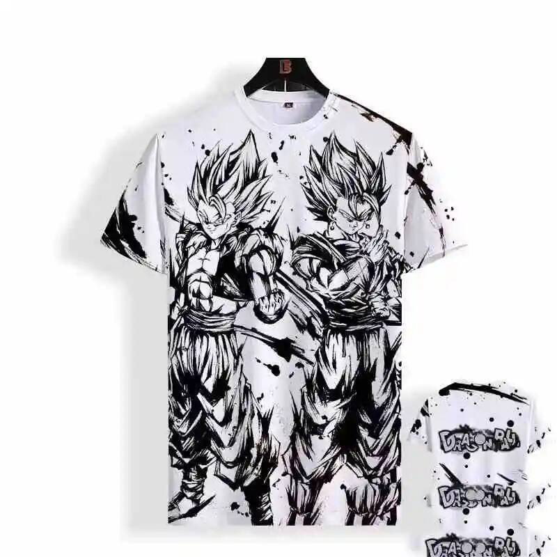 Dragon Ball Anime Super Saiyan Goku & Vegeta Men's Y2K Style 5XL T-Shirt
