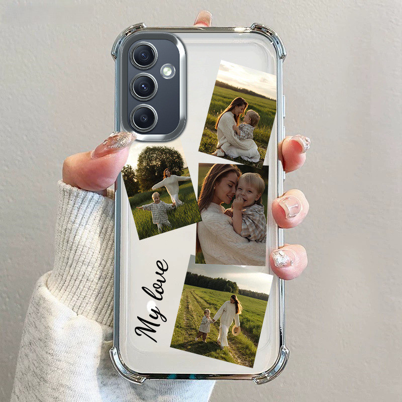 (สต็อกในพื้นที่) ภาพที่กําหนดเองภาพตัดปะเคสโทรศัพท์กันกระแทกเคสใสนุ่มสําหรับIphone Samsung Xiaomiส่ว