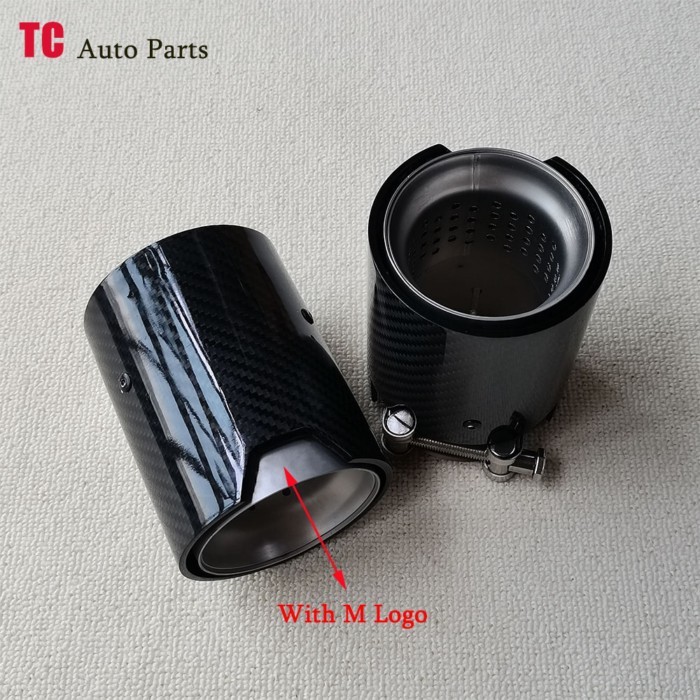 1PCS Car Glossy Carbon Muffler Tip For M2 M3 M4 M135i M140i M235i M240i M335i M Performance Sandbla