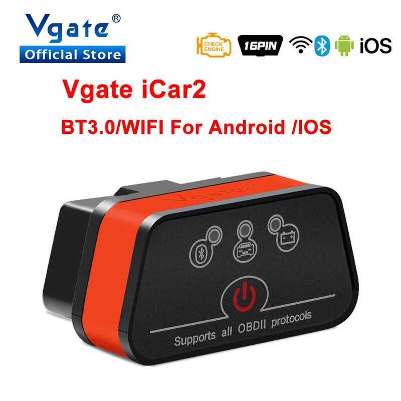 Vgate iCar2 obd2 เครื่องสแกนรถยนต์ Bluetooth WIFI ELM327 V2.2 สำหรับ IOS/Android OBD 2 OBD2 เครื่องส