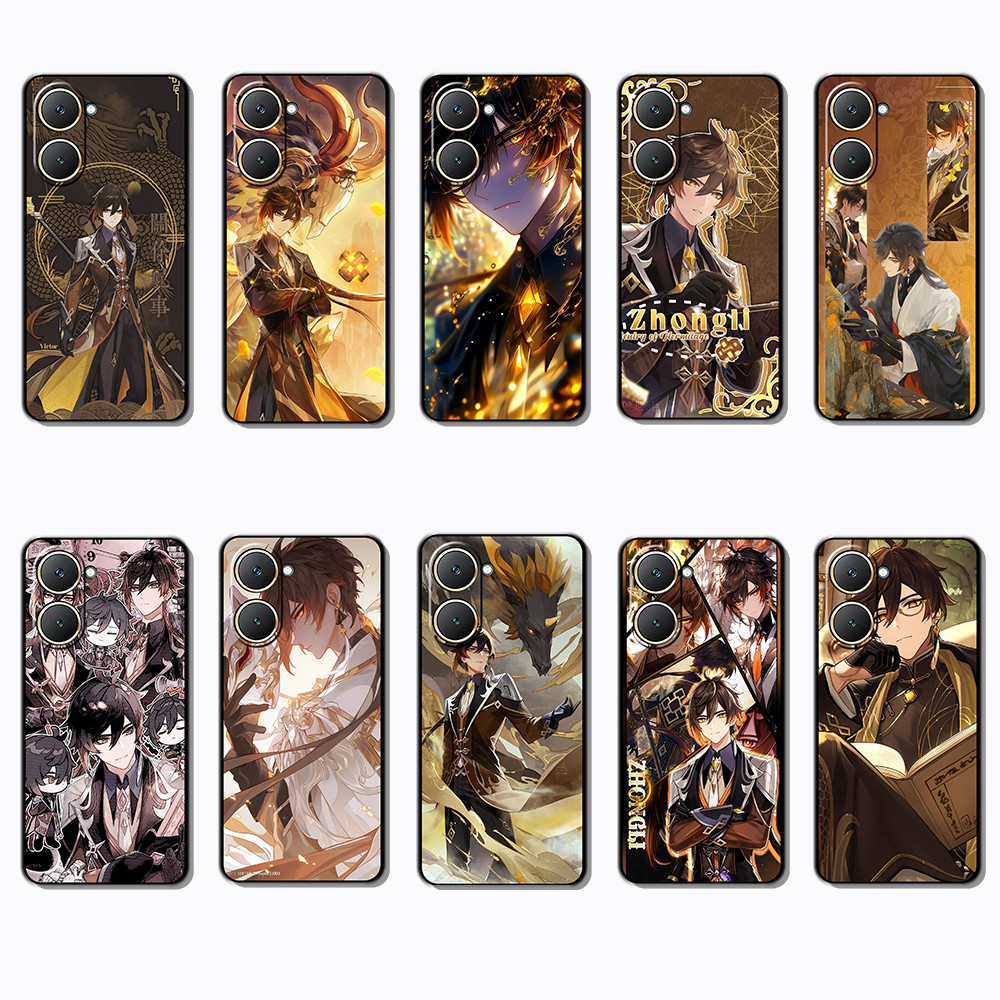 เคสโทรศัพท์สีดํานุ่มสําหรับ Vivo Y03 Y30T Y18 Y18S Y18E T3 Z9 lite Y37M Zhongli caseg