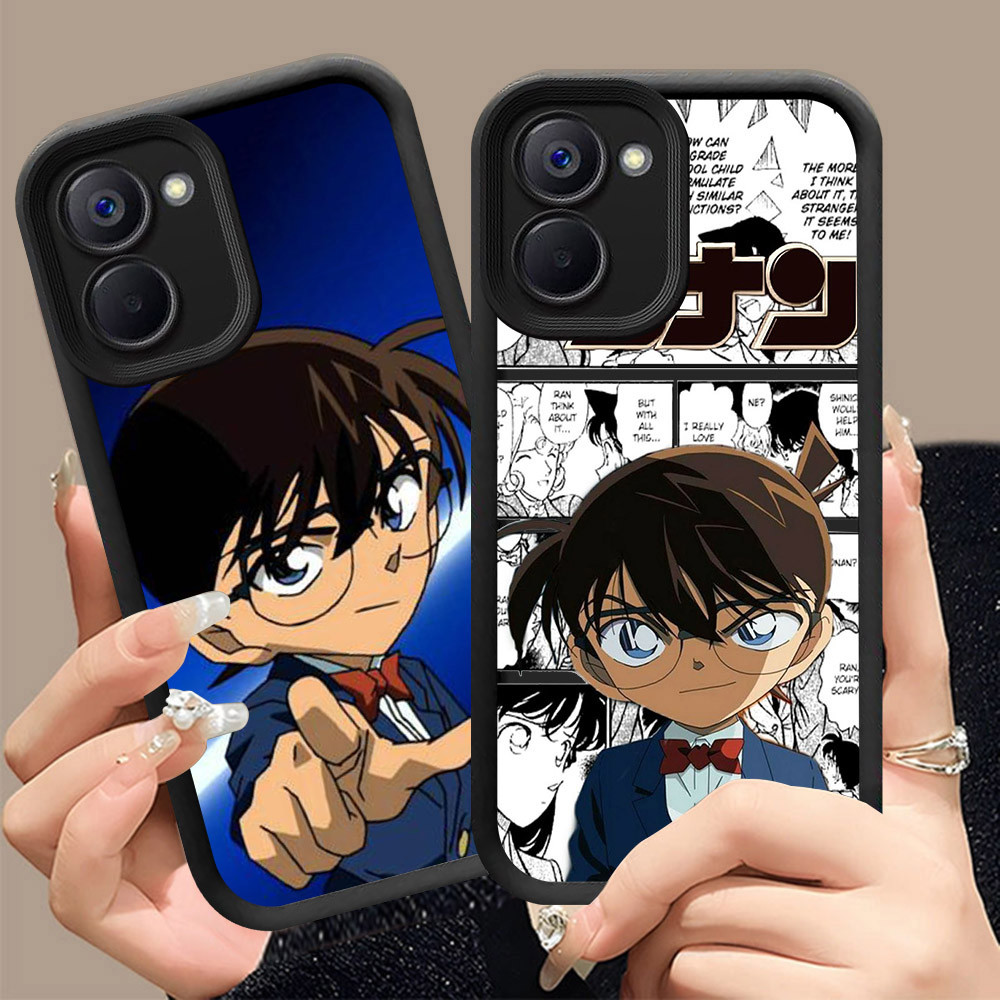 Q-22 Detective Conan ขาวดำเคสโทรศัพท์หรับ VIVO IQOO Y03T Y18S Z9 T3 Y03 Y18i Y18 LITE ปกสีชมพู
