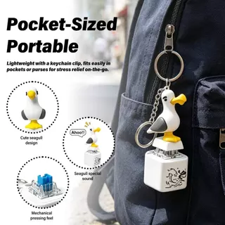 (🚚ท้องถิ่น🚚) 4 ชิ้นตลก Seagull Fidget ของเล่น LED พวงกุญแจคีย์บอร์ดแบบชาร์จไฟได้ Clicker พวงกุญแจเสียงสําหรับความเครียด Clicker Decompression ของเล่น