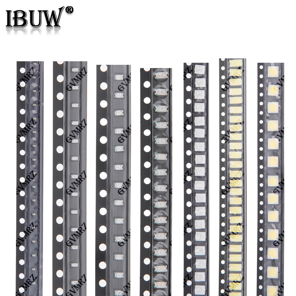 100PCS SMD LED ไดโอดชิปขนาดสารพัน 0402 0603 0805 1206 3528 5050 5730 หลายสีสําหรับ PCB DIY Electroni