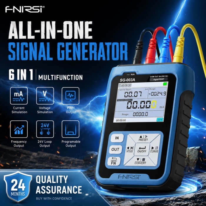 FNIRSI SG-003A 4-20mA Signal Generator 0-24V Voltage Current Simulator Calibrator 2.4" LCD PWM Puls