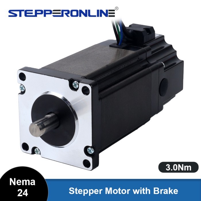 STEPPERONLINE Nema 24 Stepper Motor 60mm 3.0Nm 2 Phase 60 Stepper Motor with 24V 4.5W Electromagnet
