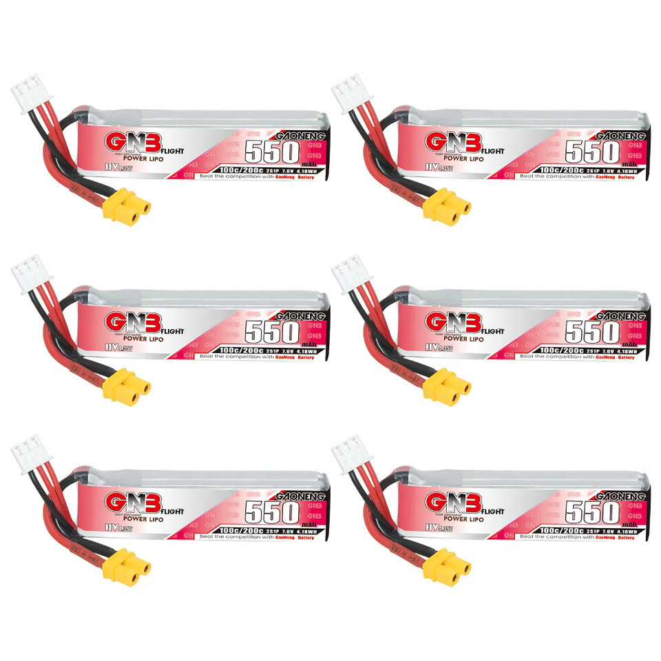 GNB 2S 7.6V 550mAh 100C/200C HV Lipo แบตเตอรี่สําหรับ Happymodel FPV Racing Cine Whoop BetaFPV RC Dr