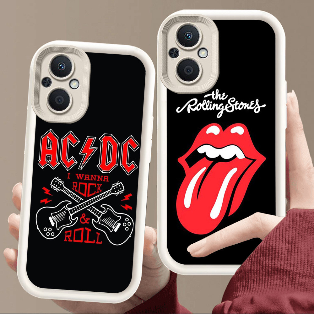 เคสสําหรับ OPPO Reno 7Z ค้นหา X5 8 7 8Z Lite 5G นุ่มสีขาว E77 แฟชั่น Rock Band