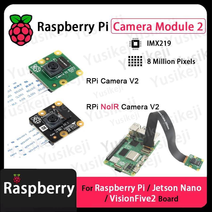 กล้องเดิมสําหรับ Raspberry Pi 8MP, V2, Pi NoIR, V2 Raspberry Pi 3B 3B+ 4B Pi 5
