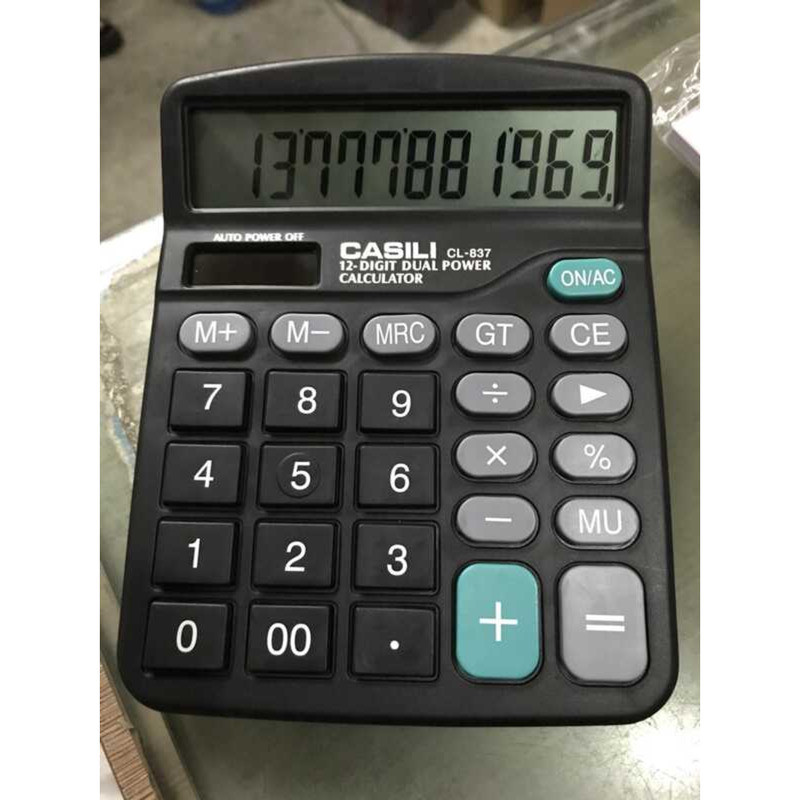 Cassili 837 เครื่องคิดเลข 12 บิตคอมพิวเตอร์พลังงานแสงอาทิตย์ Cassili CL-837 เครื่องคิดเลข chenq2