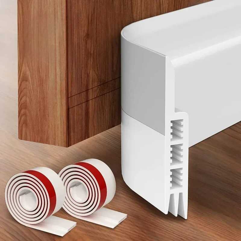 C 1Roll Door Sweep Seldhesive For Exterior Interior Doors Door Draft Blocker Dust Noise Cold Air In