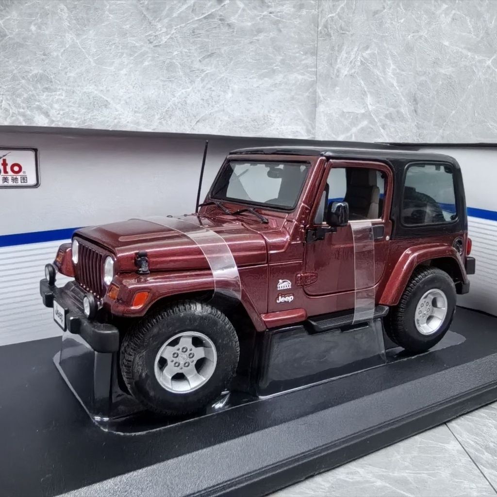 Meritor รูปที่ 1/18 Jeep Jeep Sahara Wrangler Sahara จําลองรถออฟโรดโลหะผสม