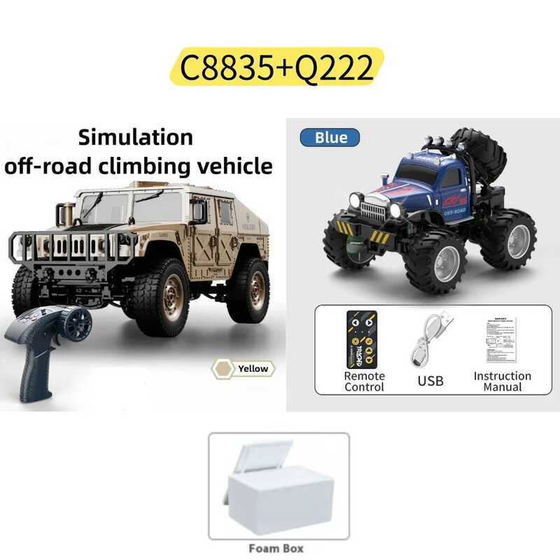 JJRC 1:16 C8835+Q222 4x4 รีโมทคอนโทรลรถ - All-Terrain Climber พร้อมไฟ LED สําหรับ Off-Road ผจญภัยของ