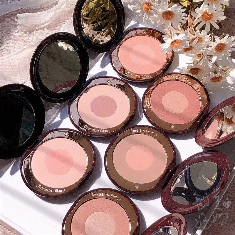 IN  STOCK จัดส่งรวดเร็ว [แปรงฟรี] Charlotte Tilbury CT Dual Color Blush Hot Love/First Love/PT Pillow Talk 8g – โปรปัง