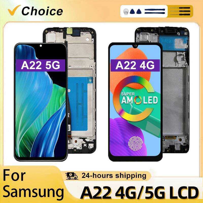 หน้าจอ IPS สำหรับ Samsung Galaxy A22 4G LCD A225 หน้าจอสัมผัสสำหรับ Samsung A22 5G หน้าจอ A226 LCD พ