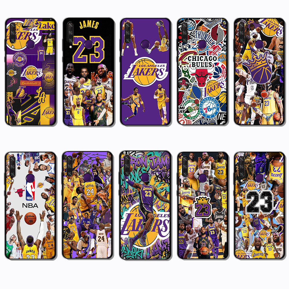 เคสโทรศัพท์สีดําแบบนุ่มสําหรับ Huawei Y6P Y7A Y8P Y9A Y5 Y6 Prime Lakers Cover