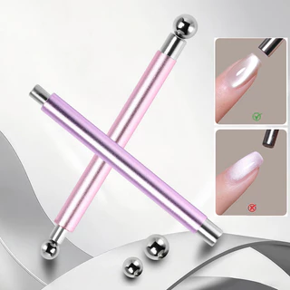 มือใหม่ต้องมี! แม่เหล็กดูดสีเจล 2 หัว แรงสูง ดึงสีลูกแก้ว/แมวตา (Cat Eye) คมชัด พร้อมอุปกรณ์ทำเล็บ (ปากกา+ลูกเหล็ก)