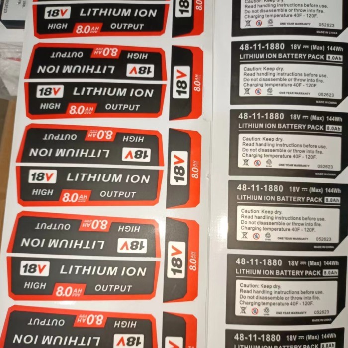 🔥ของขายดี🔥 ใช้แทนแบตเตอรี่เครื่องมือ Mil Milwitch 18V M18 10 เซลล์ 21700 รุ่น 8.0AH ฉลากและสติ๊กเ