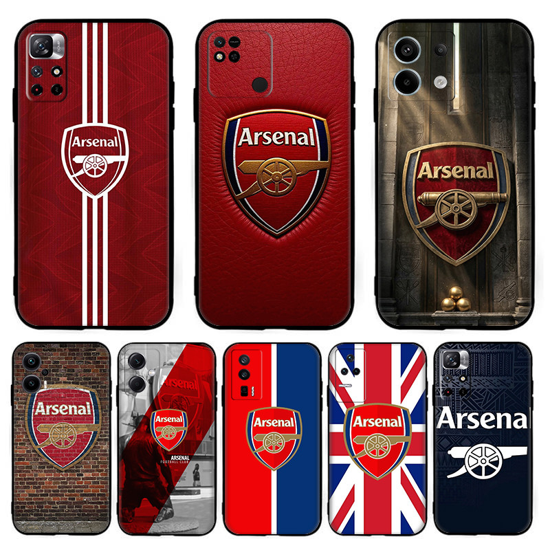 สําหรับ Redmi 6 6A Pro 7 7A 8 8A 9 9A 9C 9T NFC Arsenal Football Club นุ่มสีดํา TPU เคสโทรศัพท์