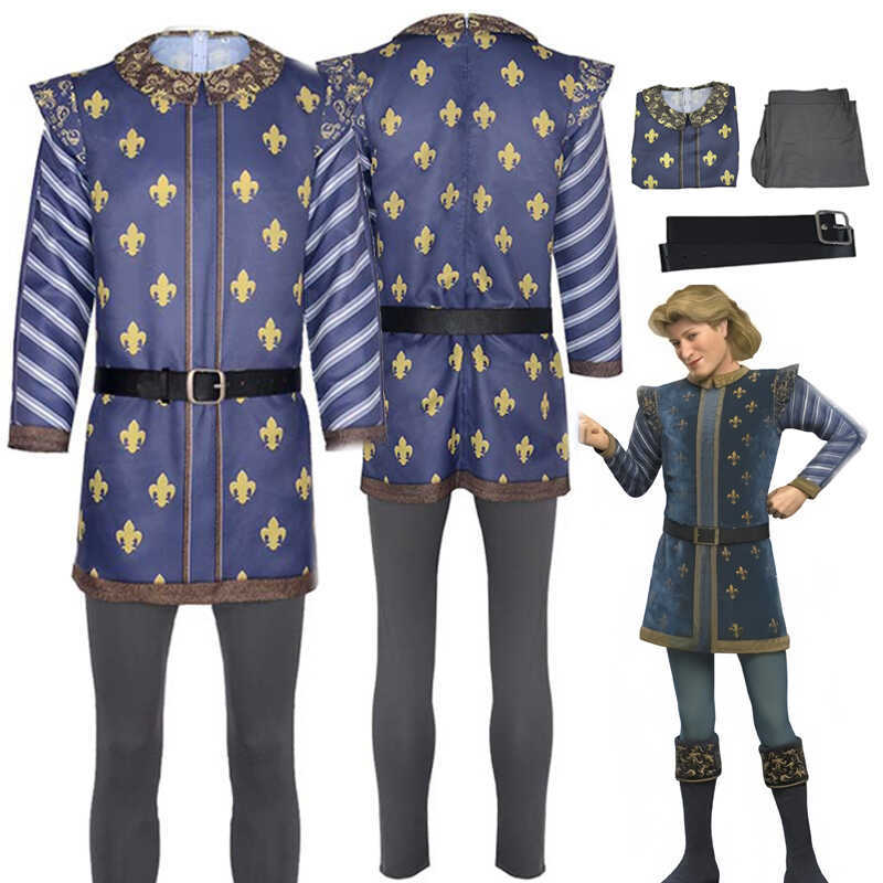 M Monster Shrek Cosplay Prince Charming Uniforms Carnival Party Animation Coser Costume