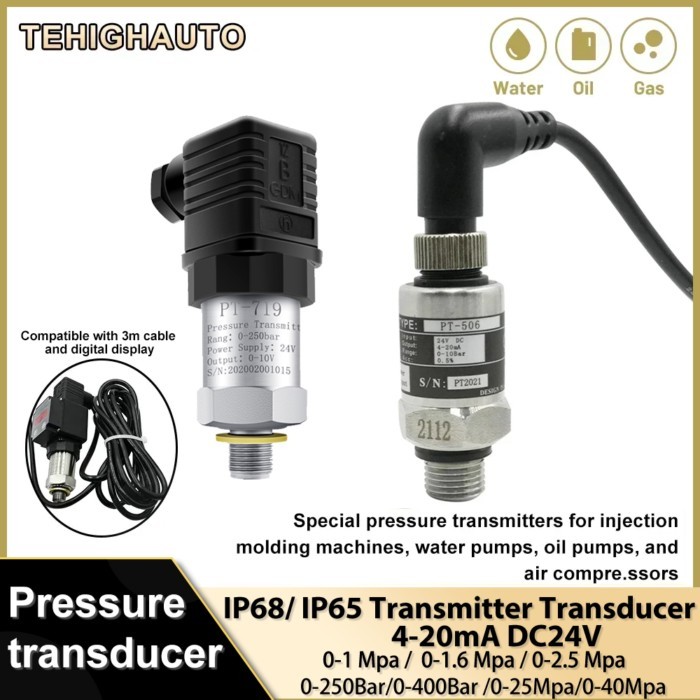 IP65/IP68 Pressure Transmitter Pressure Transmitter Water Pump Sensor 250Bar 400Bar 25Mpa 40Mpa 0-1