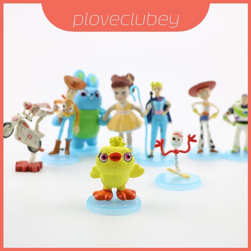 Fantastic Woody 4 9pcs Buzz Jessie Bo Peep Forky Ducky Bunny Action Figure ของเล่นเด็กปี 3 Over
