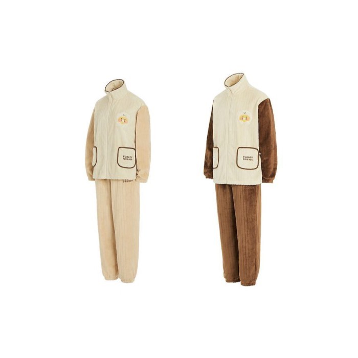 KAKAO Floofy Friends Zip-up Fleece - Choonsik ชุดนอนแขนยาวขายาว
