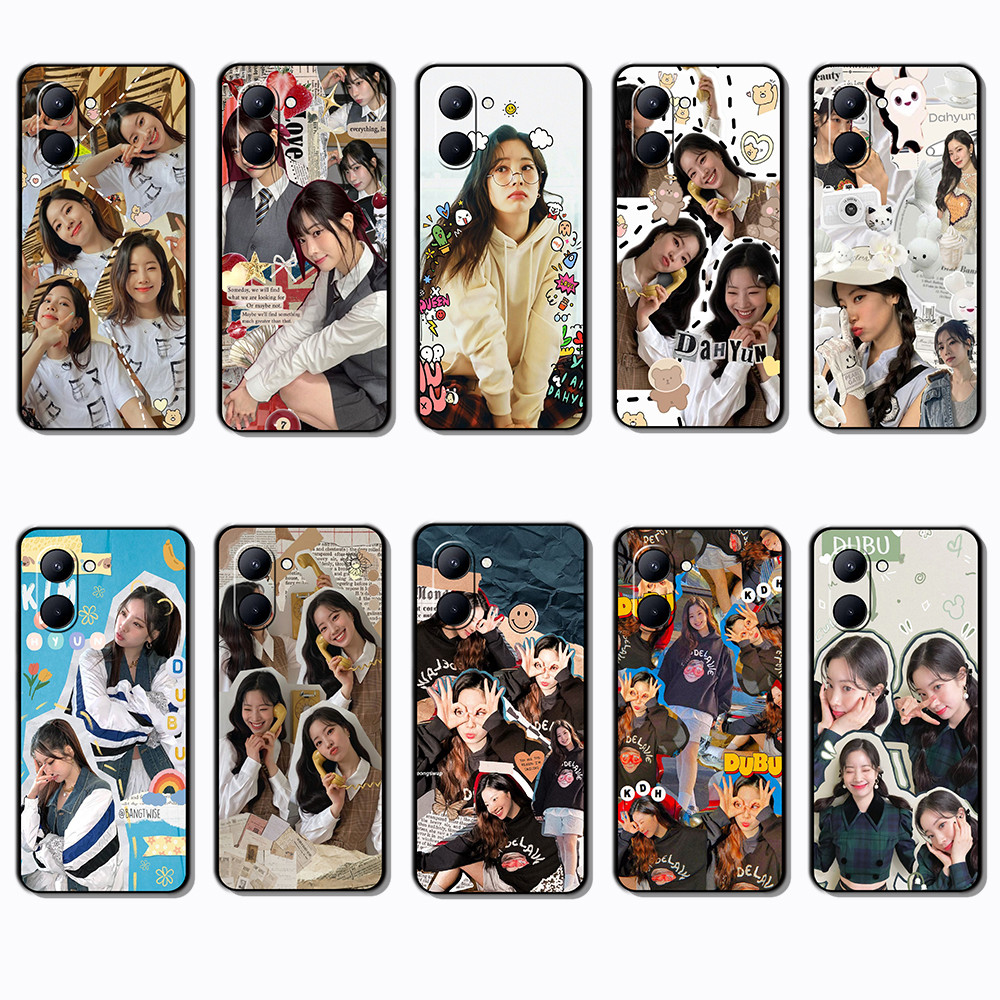 เคสโทรศัพท์สีดําแบบนุ่มสําหรับเคส Realme C33 Dahyun