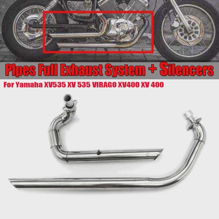 For Yamaha Virago XV535 XV 535 XV400 XV 400 Motorcycle Exhaust Pipe Drag Pipes Full Muffler Exhaust
