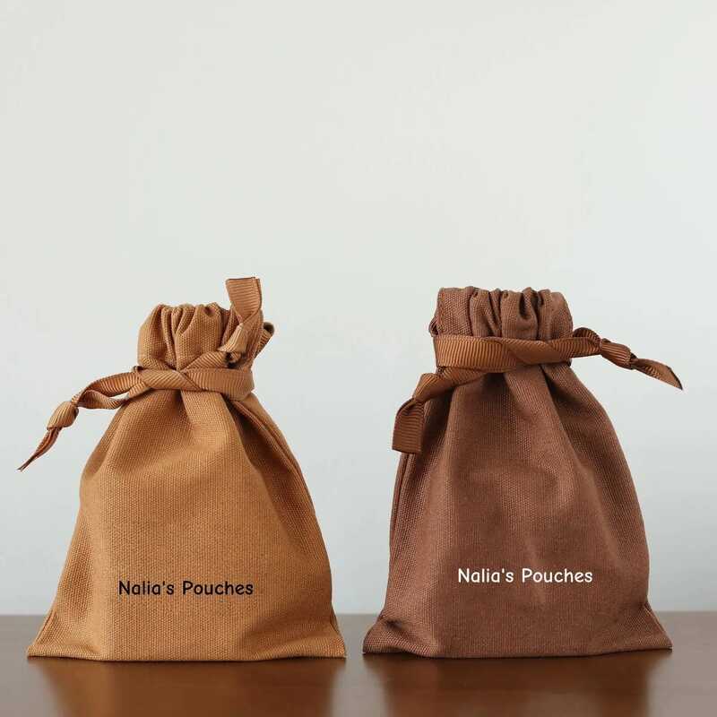 & Brown Cotton Canvas Personalized Logo Custom Pack With Ribbon Dusty Gift Candle Jewelry