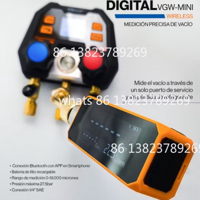 VGW-Mini Portable Digital Vacuum Gauge Industrial Grade with Adaptor Portable Electronic Vacuum Pre