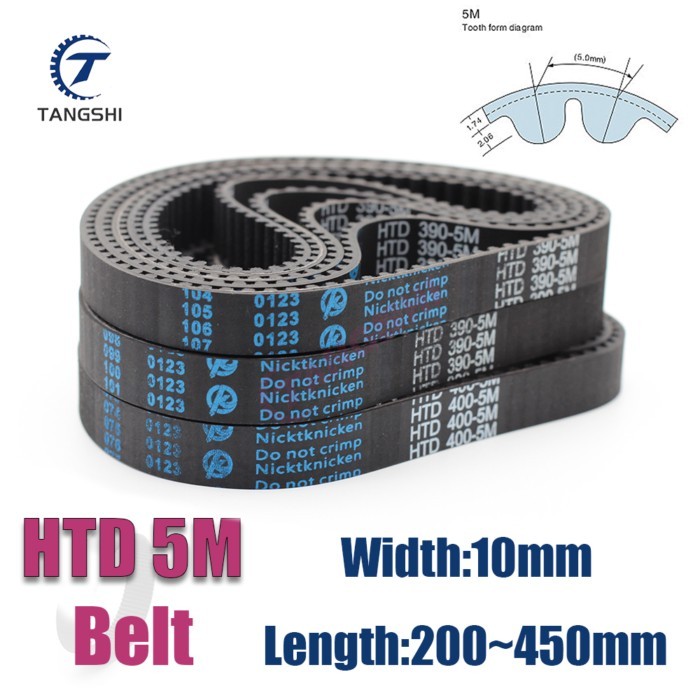HTD 5M Rubber Timing Belt Width 10mm Length 200 205 210 215 220 225 230 235 240 245 250 255 260 265